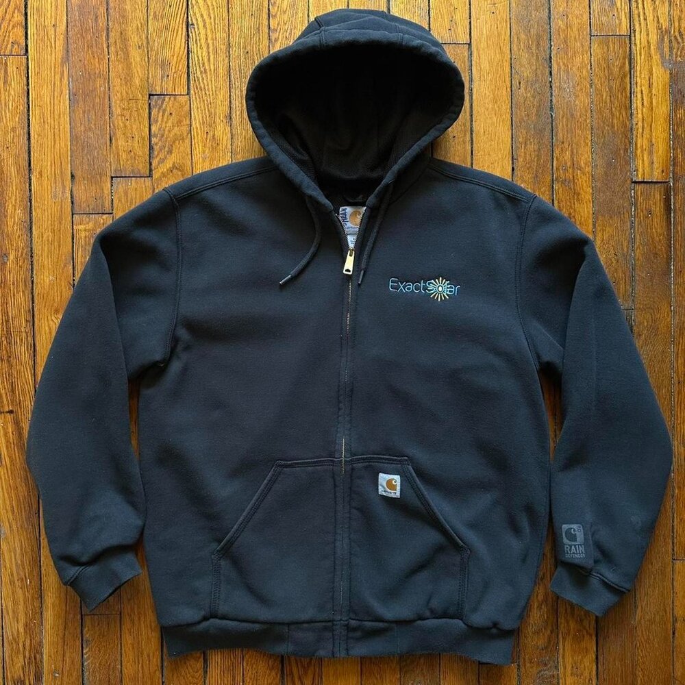 Vintage Y2K Carhartt Rain Defender Lined‎ Hooded Sweatshirt Jacket Men M Black
